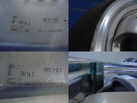 完売)(中古)☆SSR プロフェッサー SP1 18X9.5J 10.5J +25+30 4本